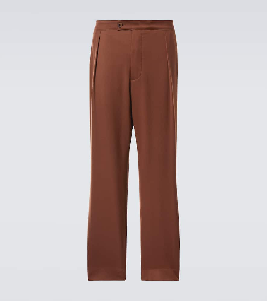 Wool straight pants