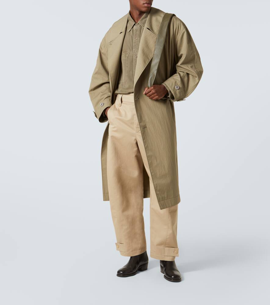 Lemaire Twisted Cotton And Linen Twill Pants In Beige