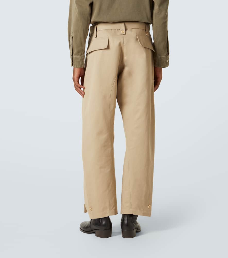 Lemaire Twisted Cotton And Linen Twill Pants In Beige