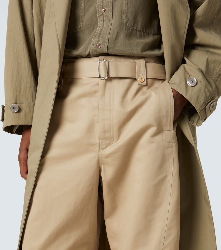 Lemaire Twisted Cotton And Linen Twill Pants In Beige