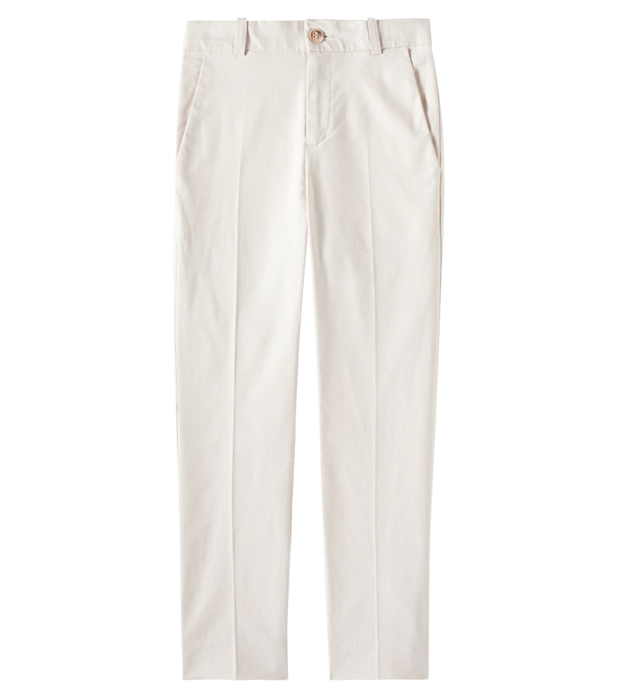 Bonpoint Beige Peter Cotton-Blend Straight Pants Y Size 10 - Mytheresa