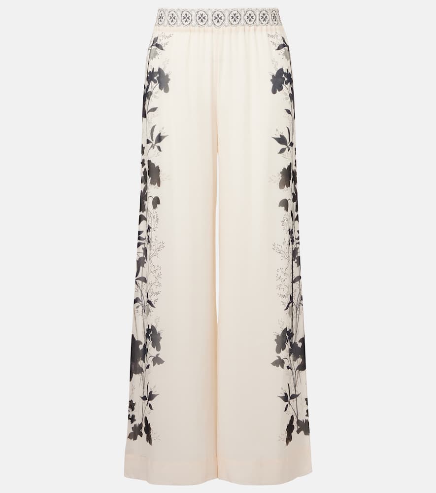 Printed silk palazzo pants
