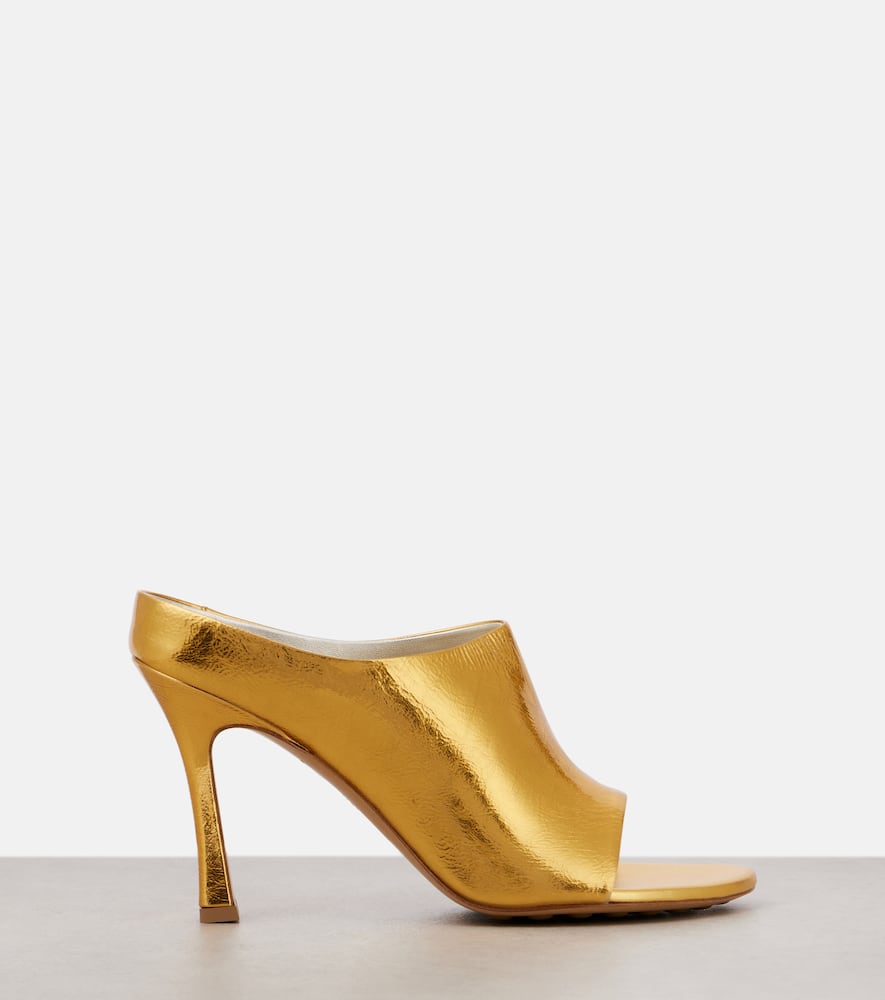 Bottega Veneta Pantoletten Rana Aus Metallic-leder