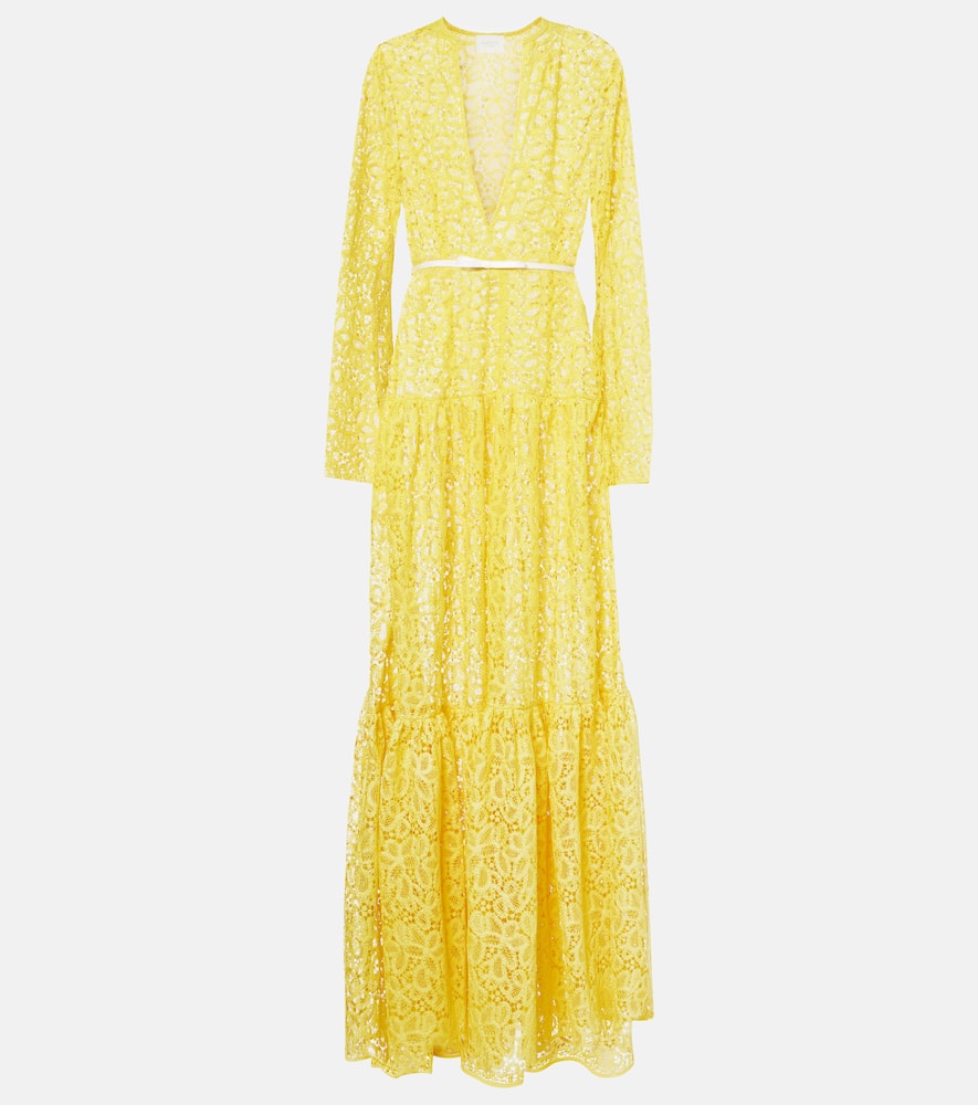 Giambattista Valli Lace Gown In Yellow