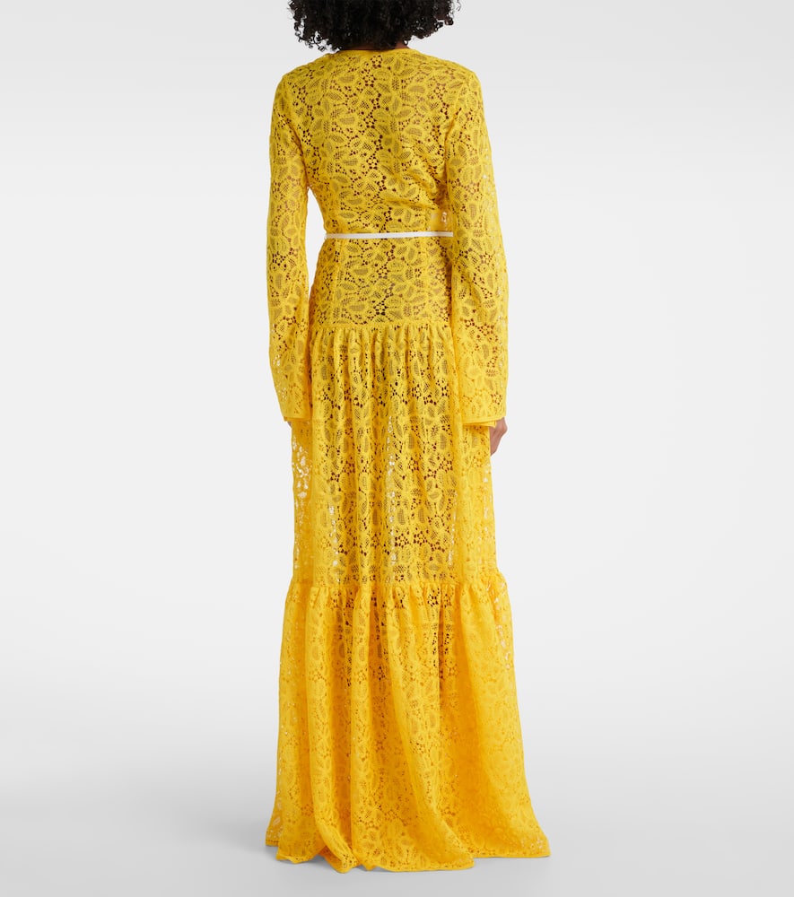 Giambattista Valli Lace Gown In Yellow