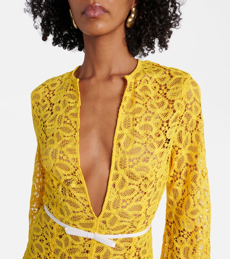 Giambattista Valli Lace Gown In Yellow