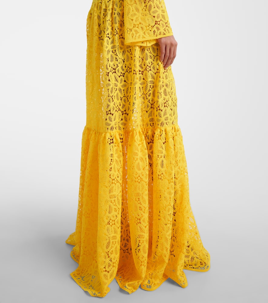 Giambattista Valli Lace Gown In Yellow