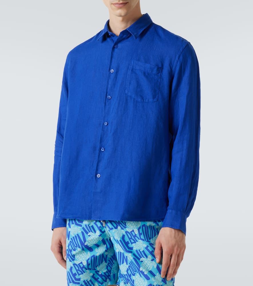 Vilebrequin Solid Linen Shirt In Marrakech
