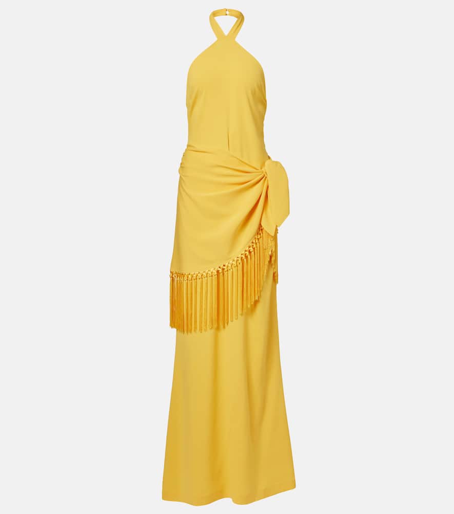 Meteora open-back crêpe cady gown