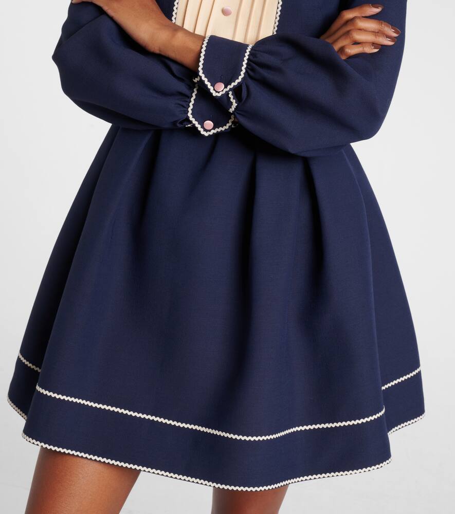 Valentino Pleated Pintuck Bow-front Mini Dress