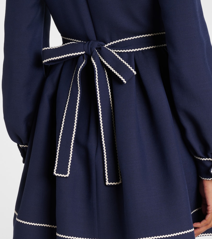 Valentino Pleated Pintuck Bow-front Mini Dress