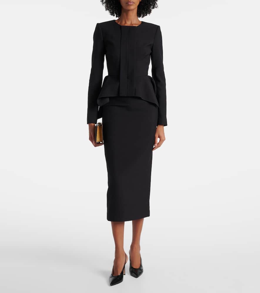 Roland Mouret Pencil Crêpe Midi Skirt