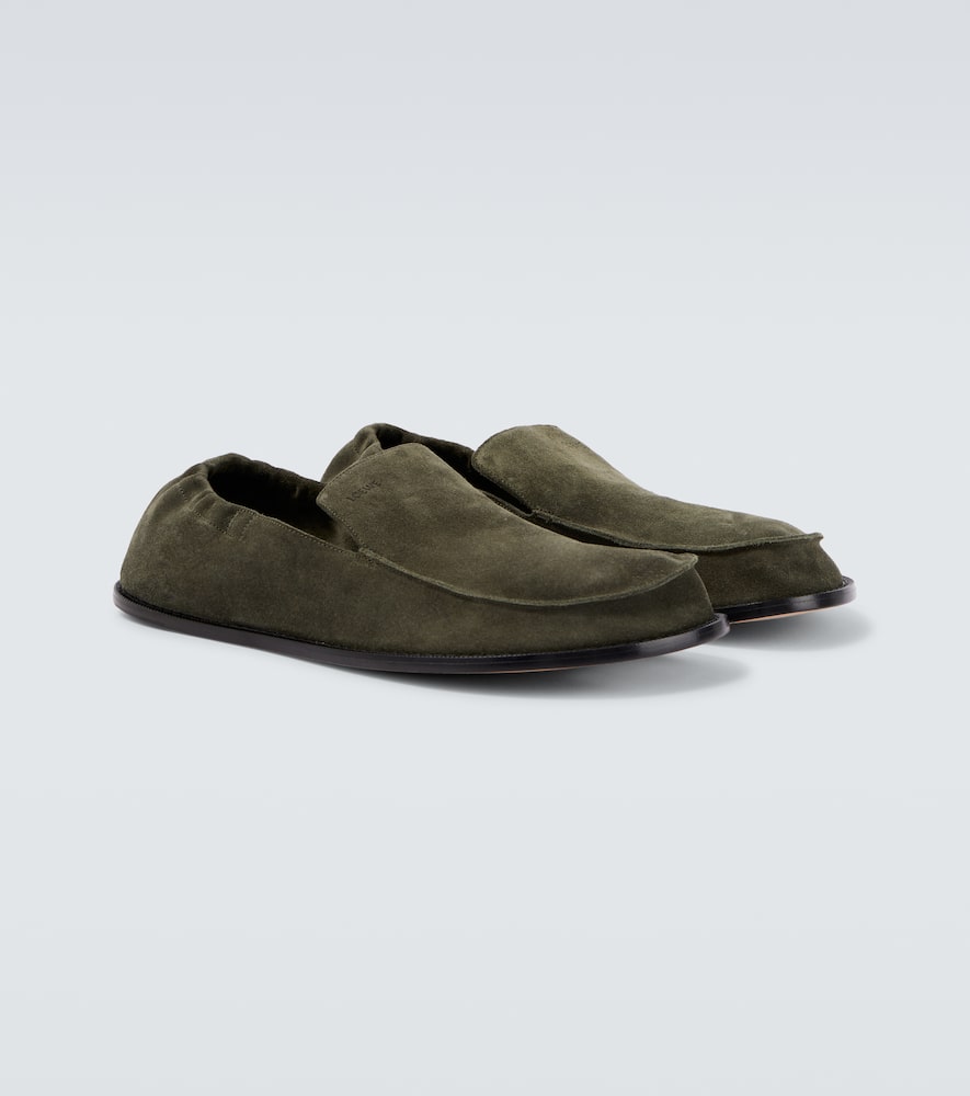 Loewe Flex Loafer In Suede In Green