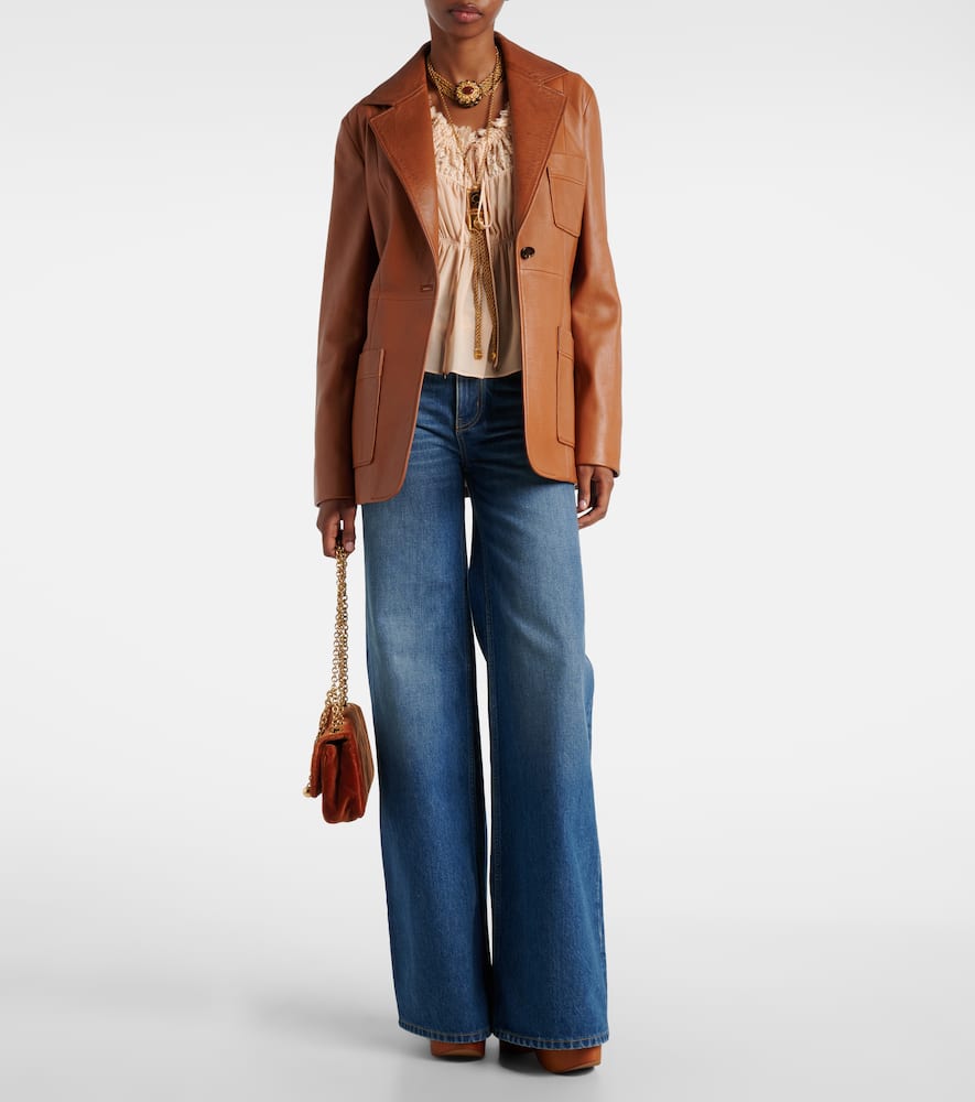 Chloé Blouse With Tie In Pink Silk Georgette In Pink