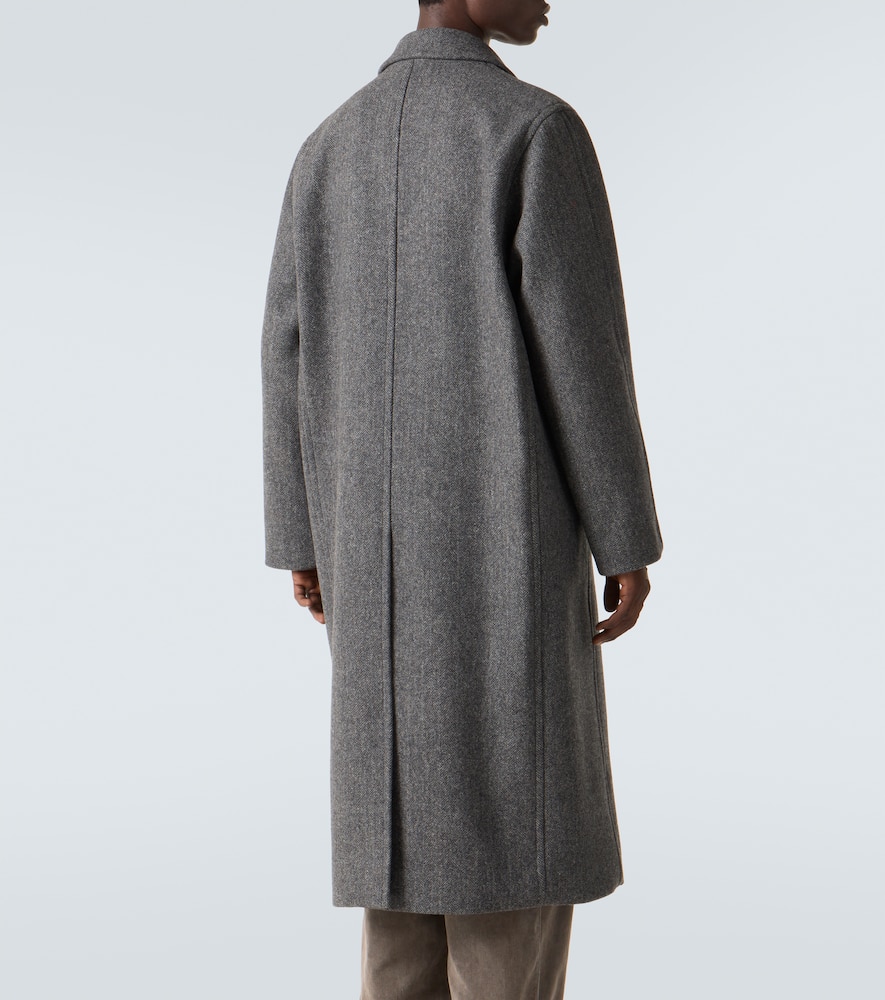 Auralee Double-breasted Wool Coat In Gray