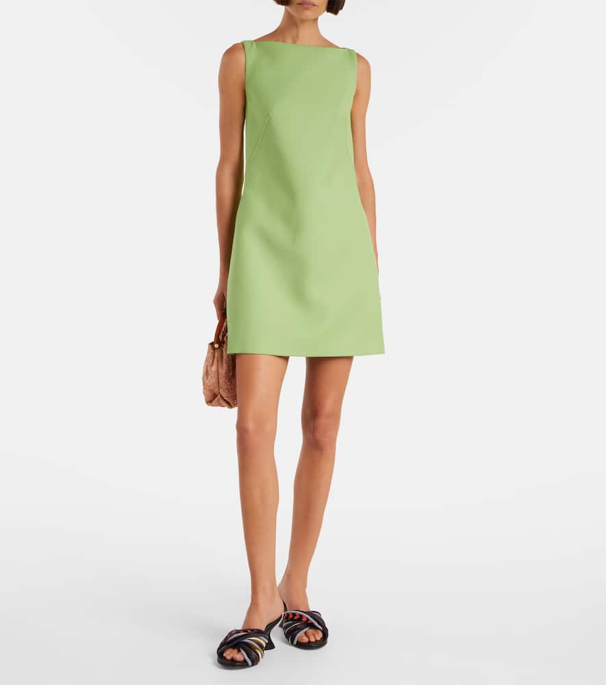 Emilia Wickstead Rifer Wool Cady Minidress In Green