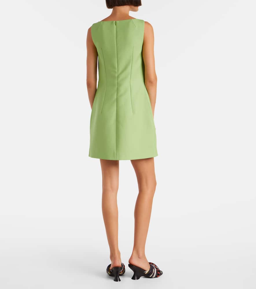 Emilia Wickstead Rifer Wool Cady Minidress In Green