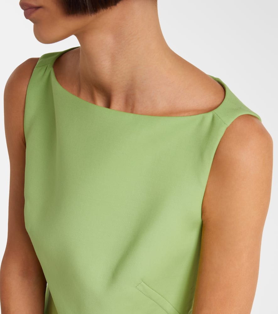 Emilia Wickstead Rifer Wool Cady Minidress In Green