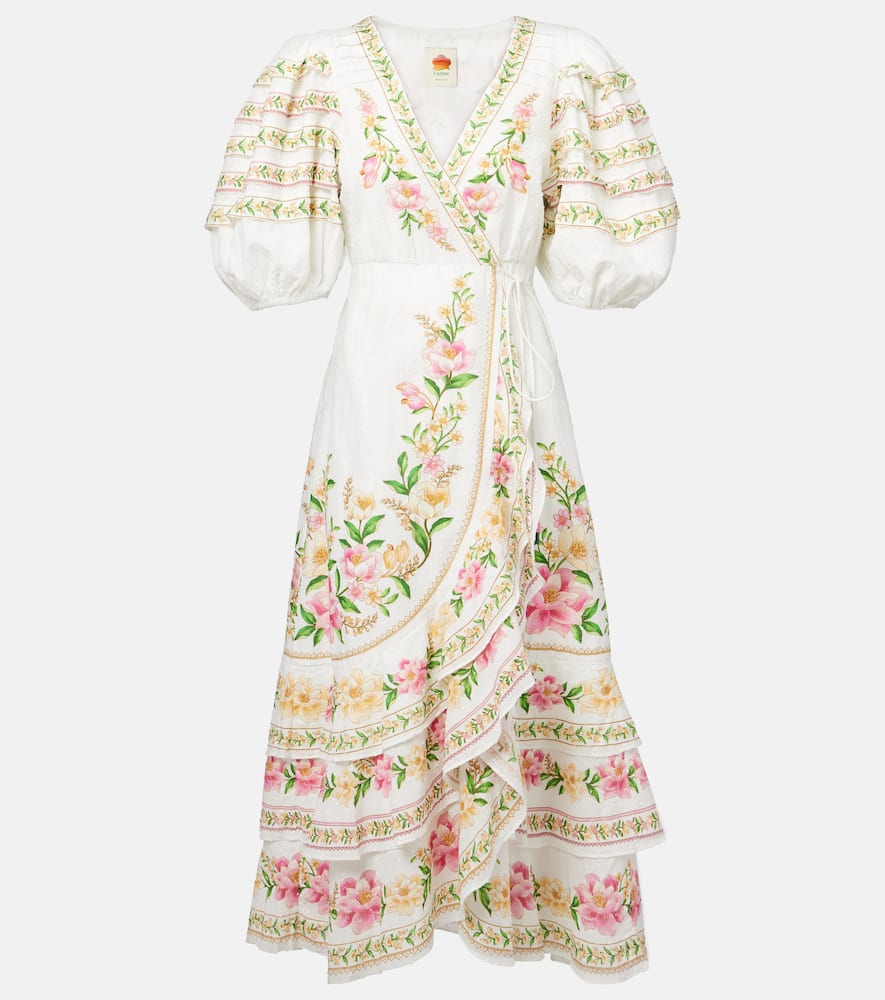 Floral cotton wrap dress