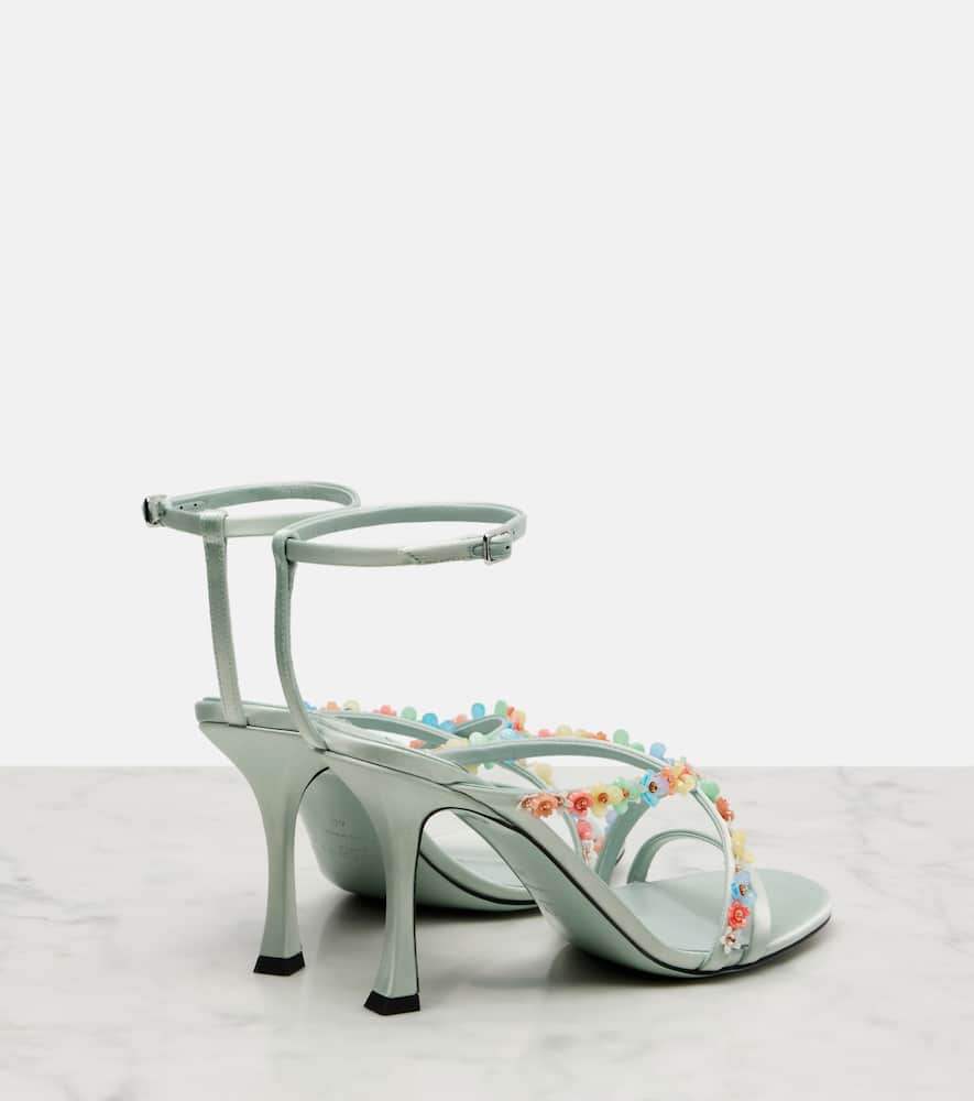 Jimmy Choo Blanche 90 Satin Heeled Sandals In Green