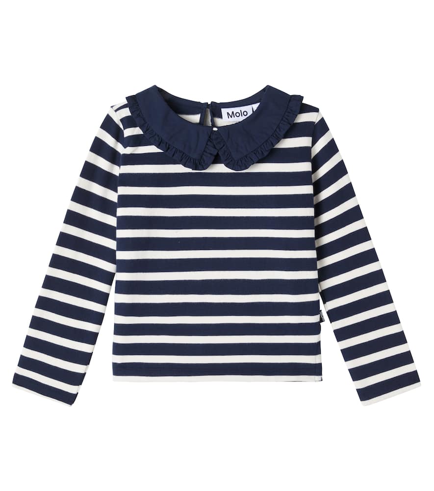 Molo Rama Striped Cotton T-shirt In Blue
