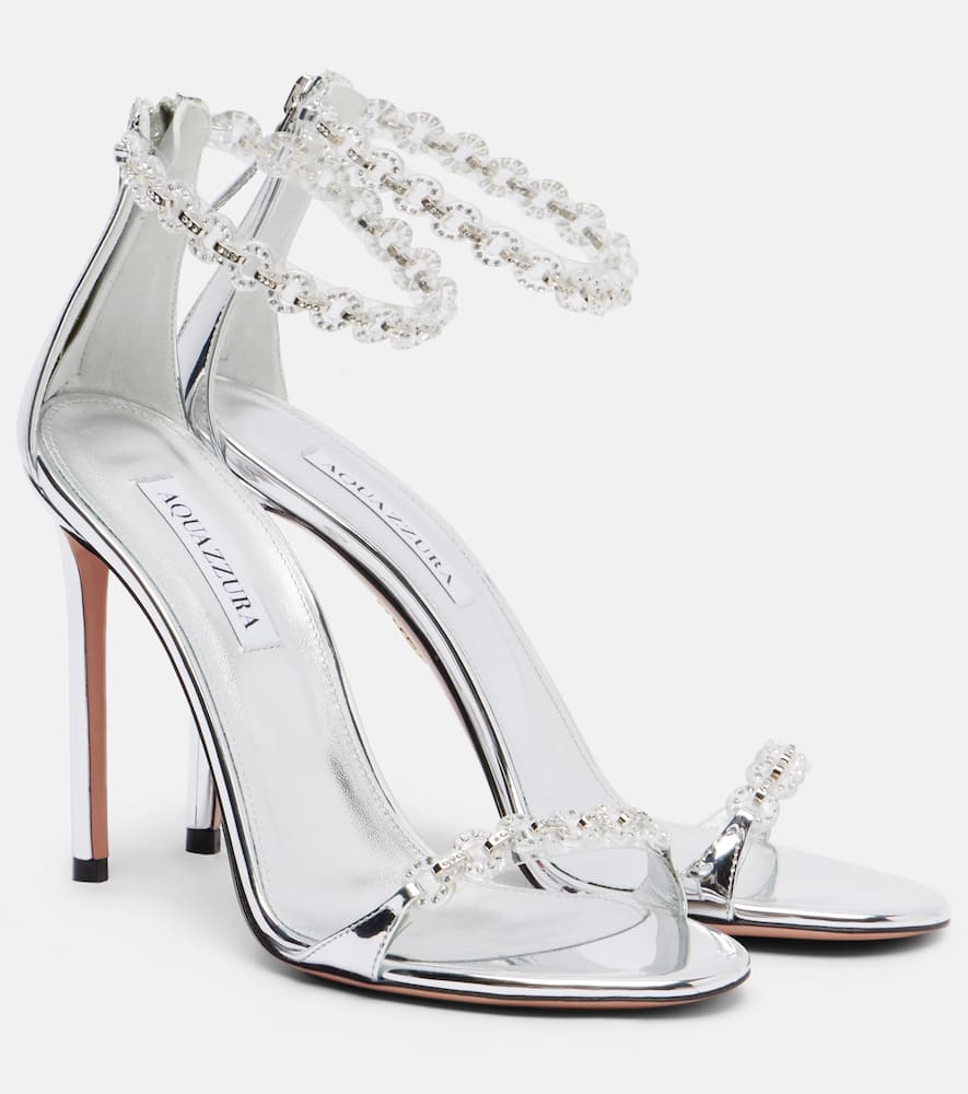Bijoux 105 embellished metallic leather sandals