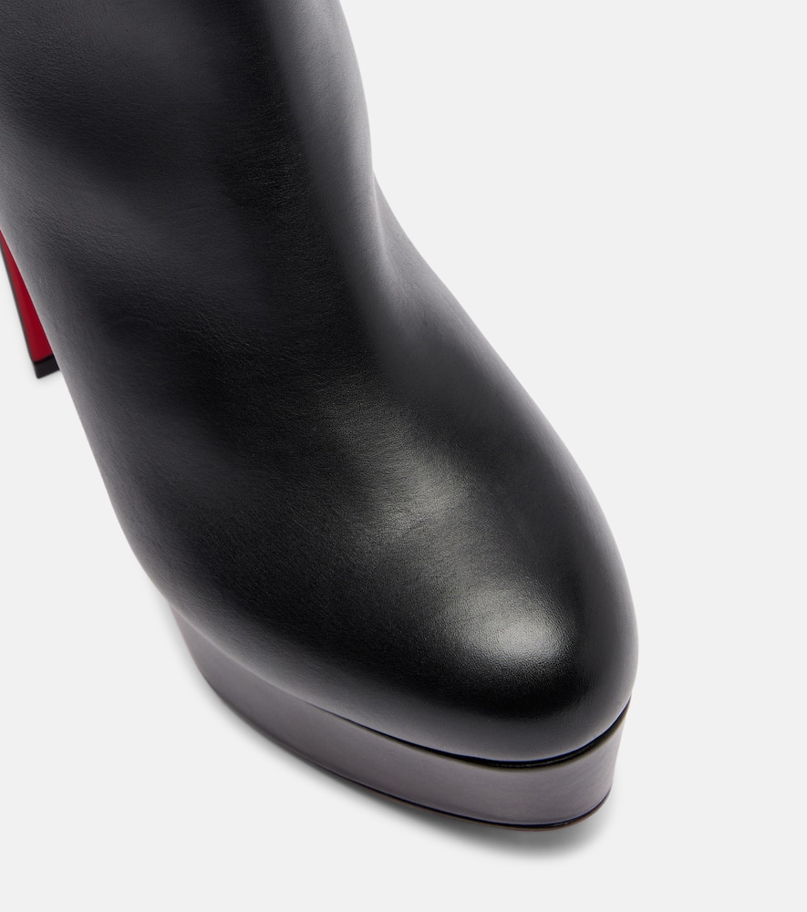 Christian Louboutin Loo 130 Leather Platform Knee-high Boots In Black