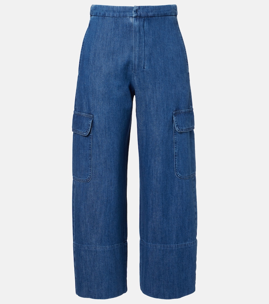 's Max Mara Cropped Cargo Jeans In Blue