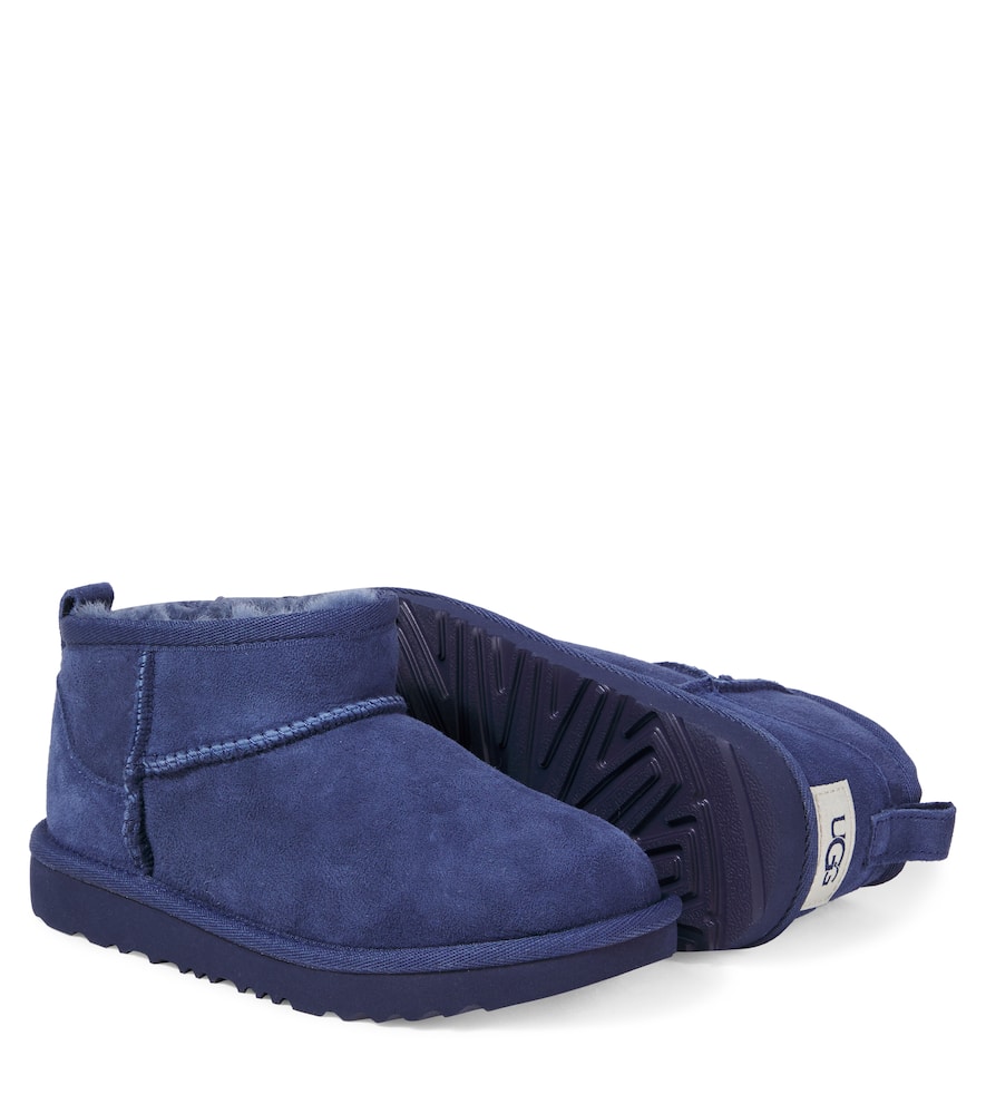 Ugg Classic Ultra Mini Leather Boots In Blue