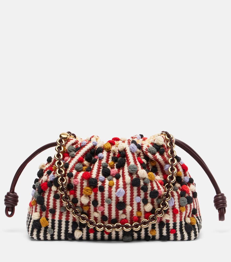 Loewe Flamenco Medium Knitted Clutch In Multi