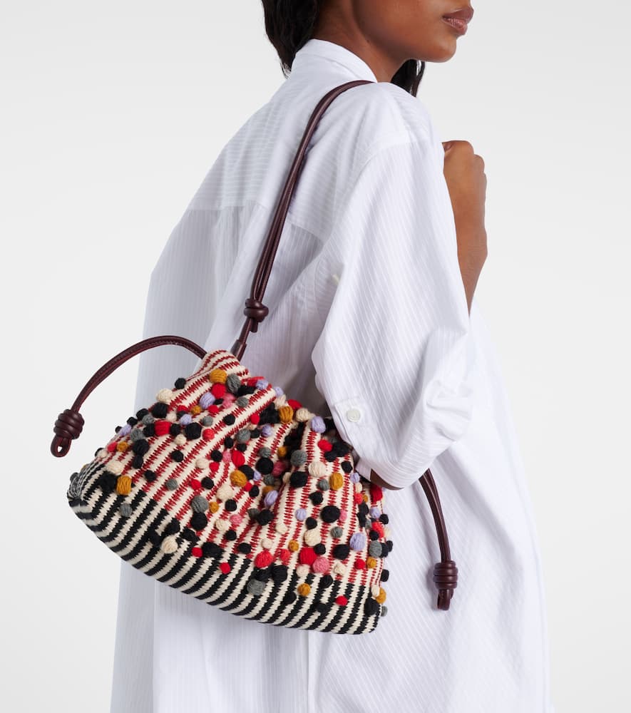 Loewe Flamenco Medium Knitted Clutch In Multi