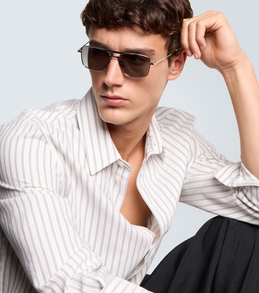 Dior Blacksuits17u D-frame Silver-tone Sunglasses In Gray