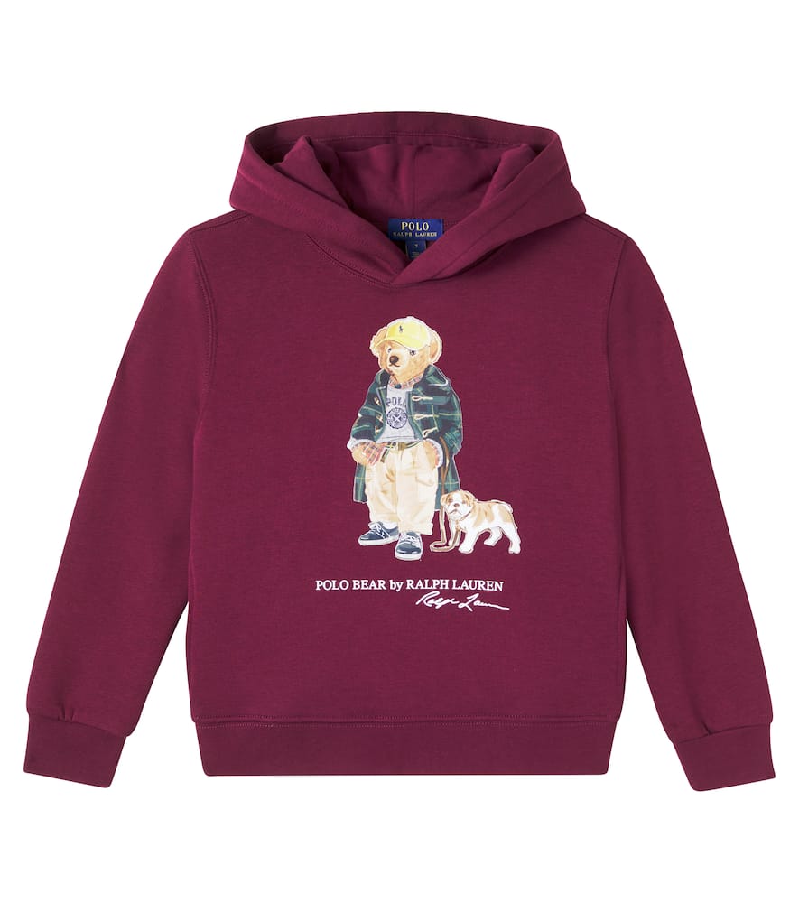 Polo Ralph Lauren Polo Bear Graphic Fleece Hoodie In Burgundy