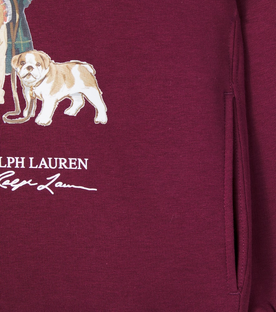 Polo Ralph Lauren Polo Bear Graphic Fleece Hoodie In Burgundy