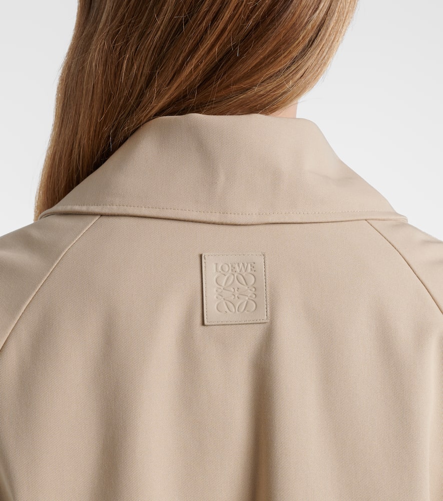 Loewe Double-breasted Pleated Cotton-twill Jacket In Neutral