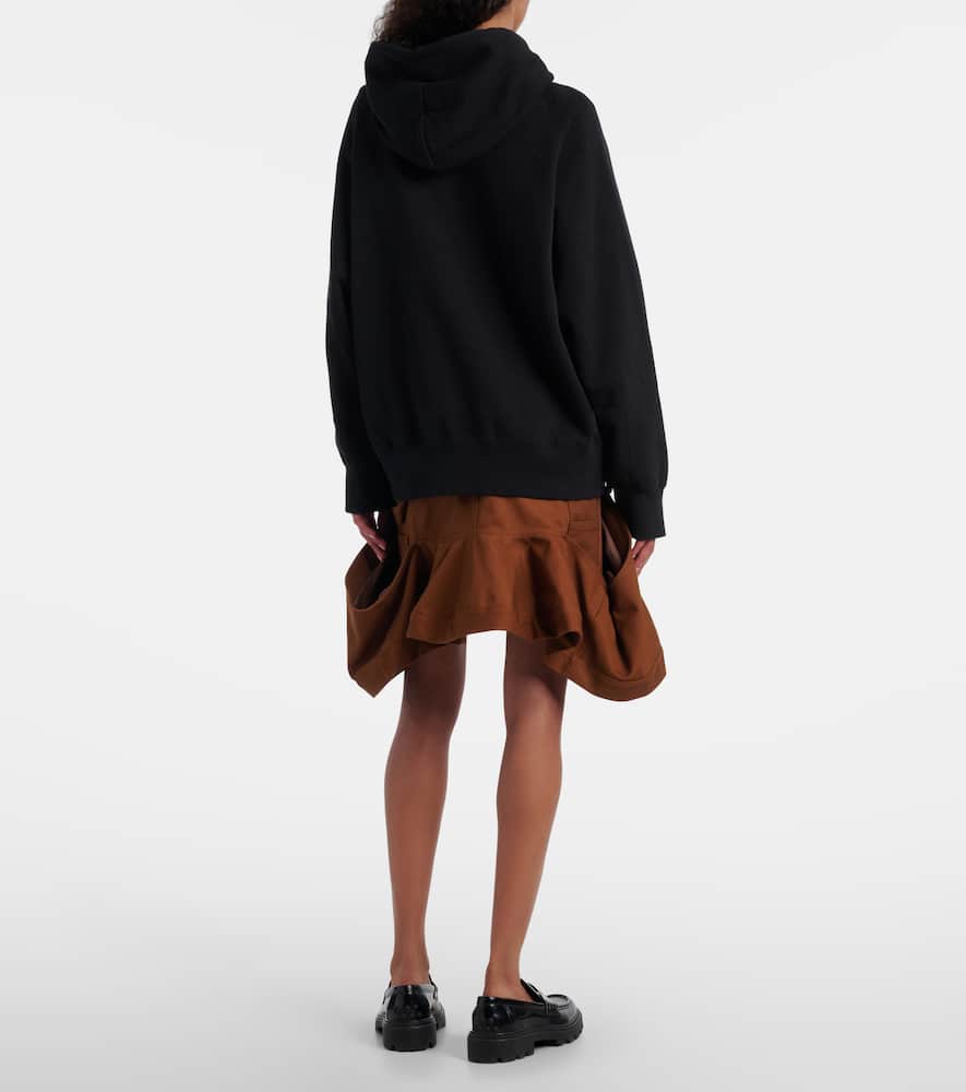 Sacai X Carhatt Cotton Jersey Hoodie In Black