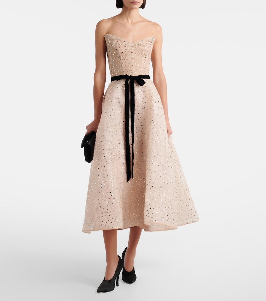 Monique Lhuillier Belted embellished cocktail dress