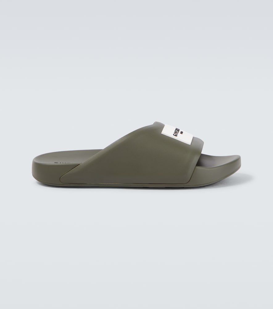 Givenchy Men's Green Logo Pu Slides Uk Size 10