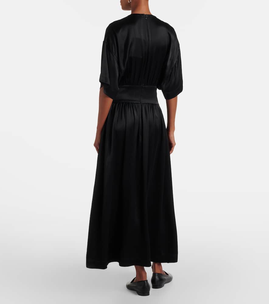 Totême Silk And Cotton Satin T-shirt Dress In Multi