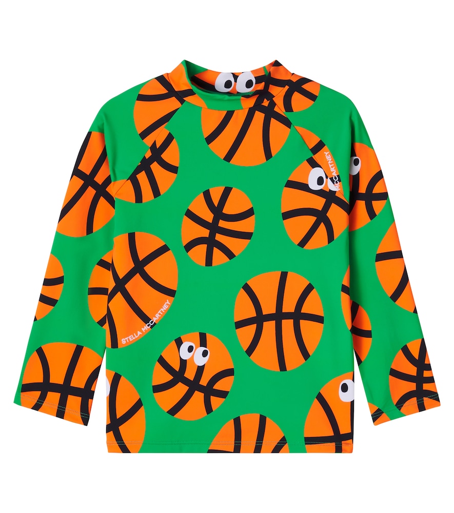Stella McCartney Kids Basketballs printed jersey rashguard top　ステラ マッカートニー キッズ バスケットボール プリント ジャージー ラッシュガード トップ Stella