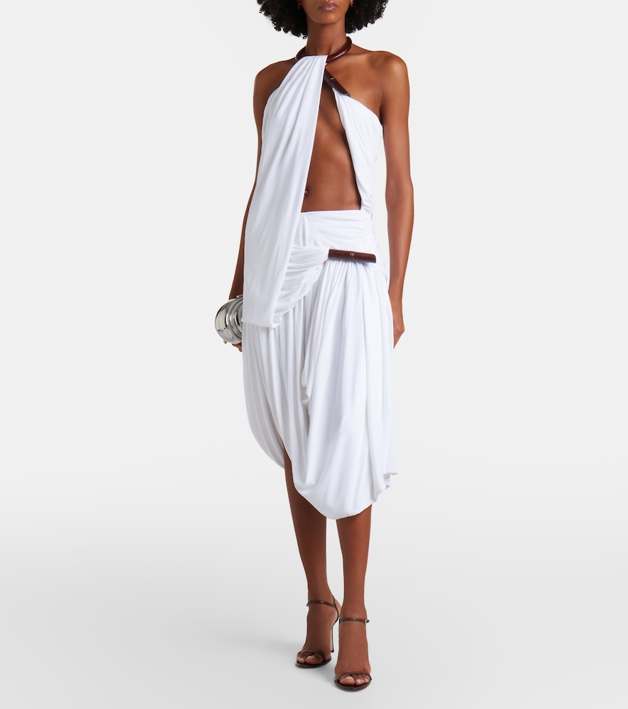 Christopher Esber Chime asymmetric draped jersey midi dress