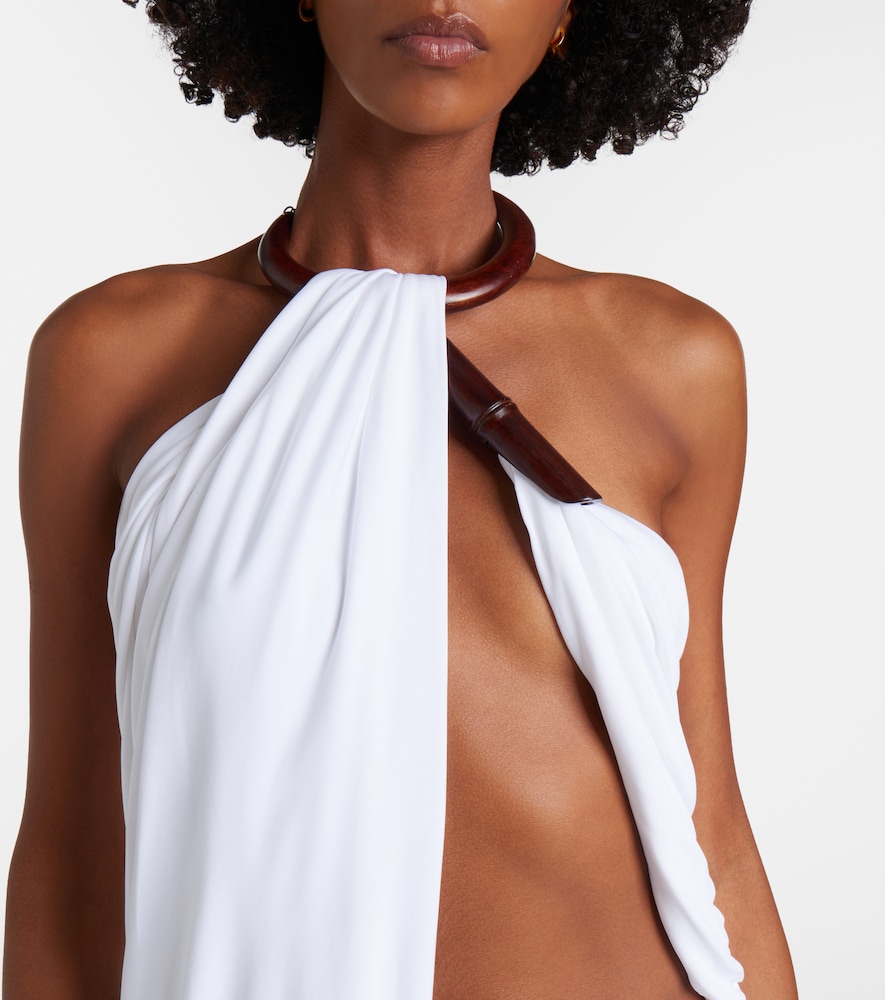  Christopher Esber Christopher Esber Chime Asymmetric Draped Jersey Midi Dress 