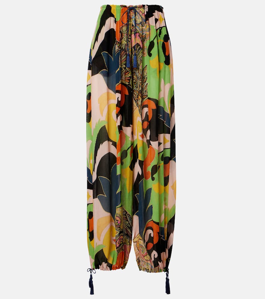 Etro Printed Wide-leg Pants In Multi