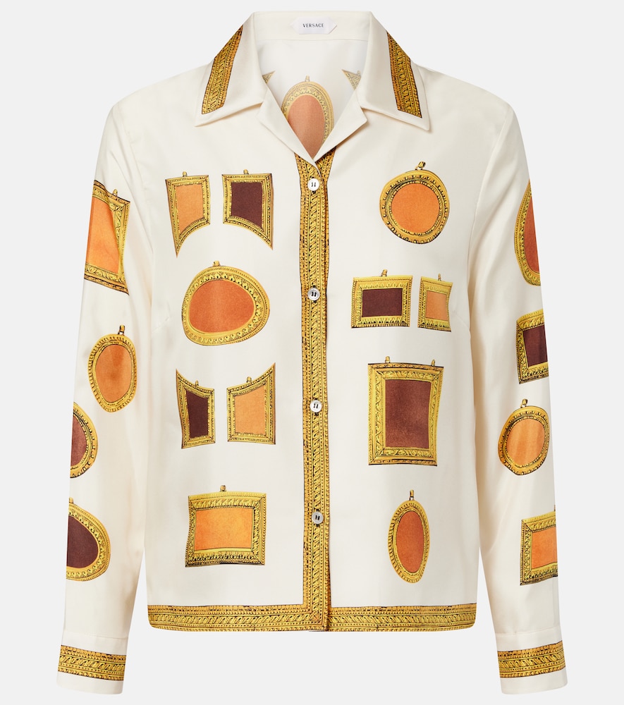 Camicia in twill di seta con stampa