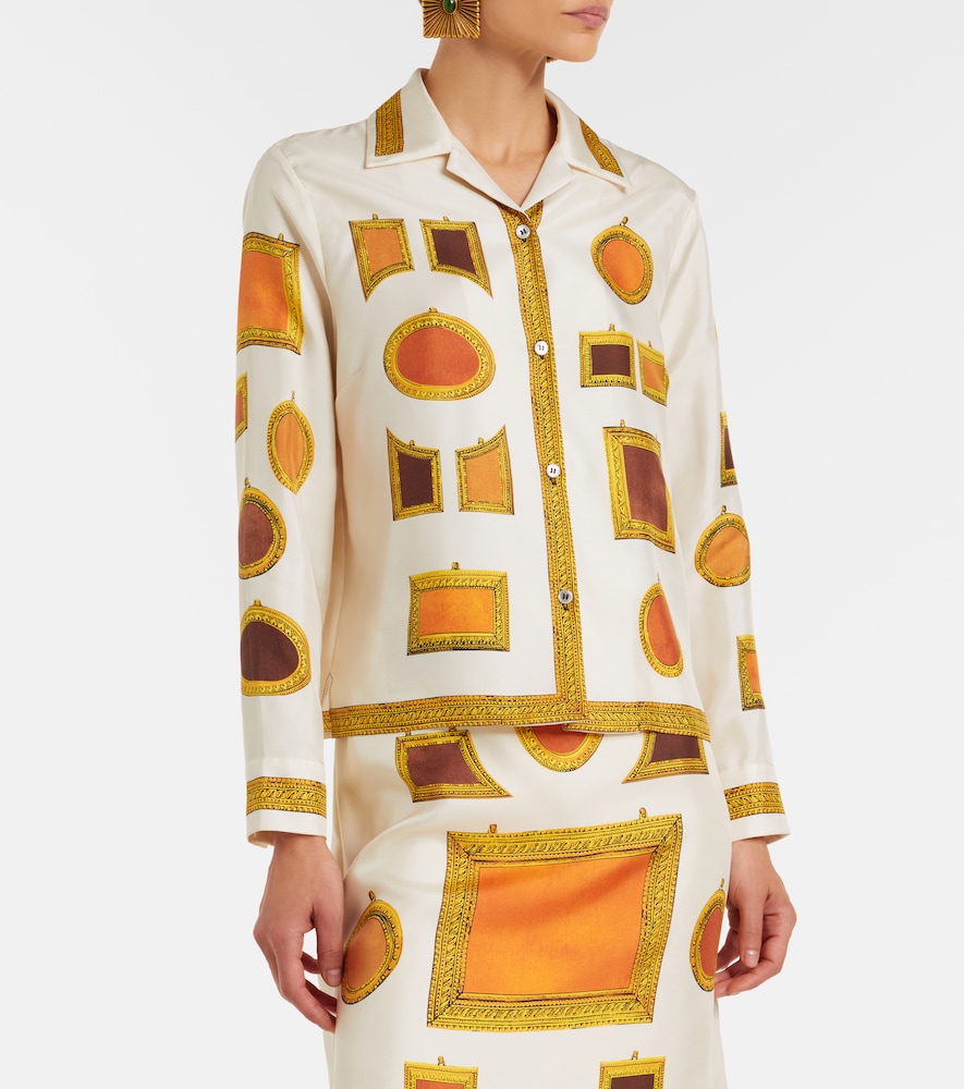 Versace Printed silk twill shirt