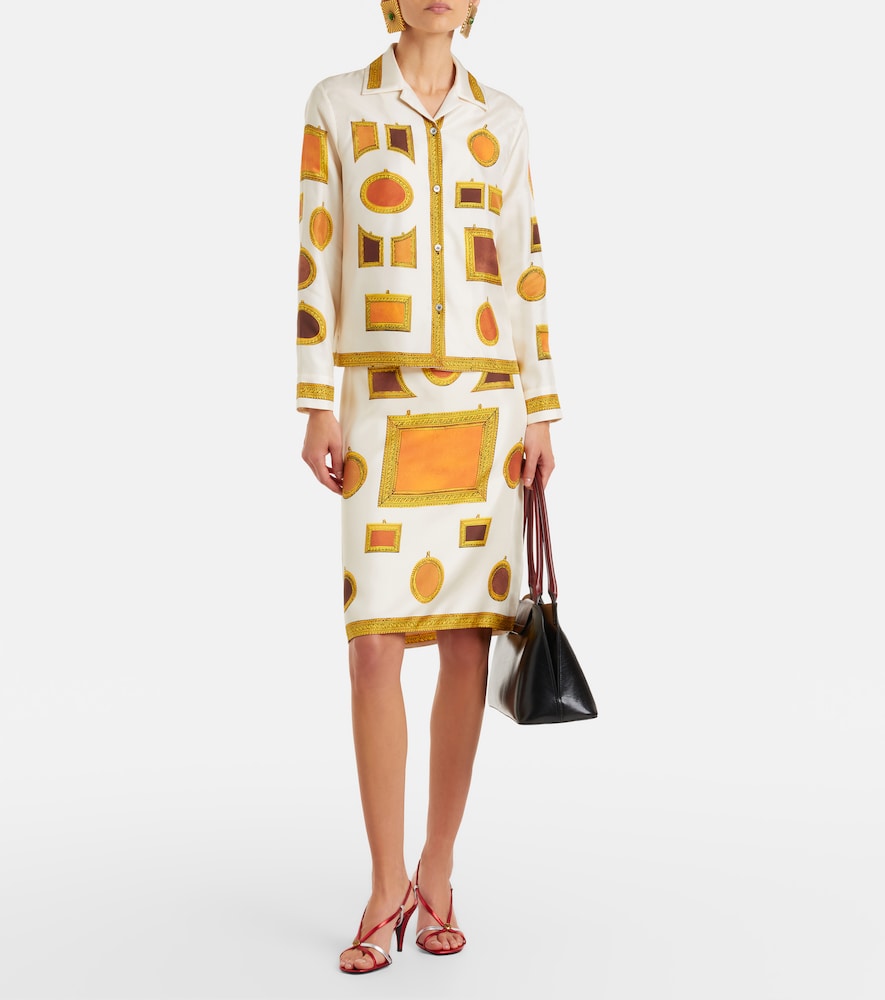  Versace Versace Printed Silk Twill Shirt 