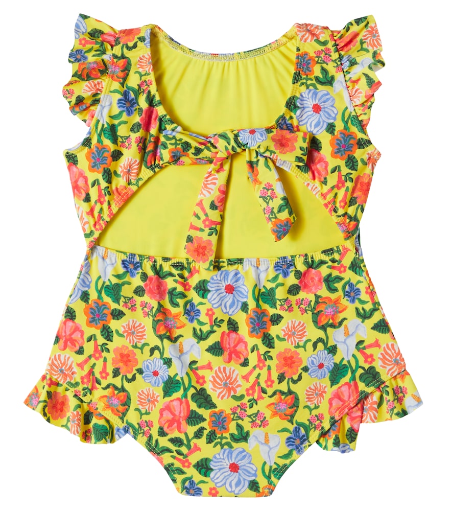  Fabula Fã¡bula Bow-detail Floral Ruffled Swimsuit 