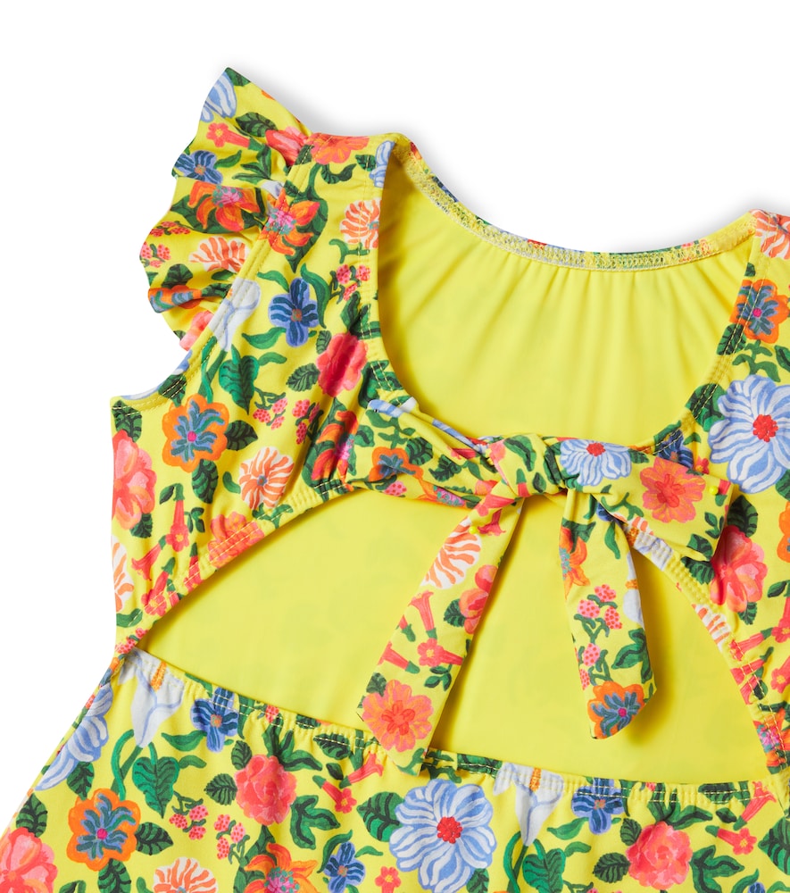  Fabula Fã¡bula Bow-detail Floral Ruffled Swimsuit 