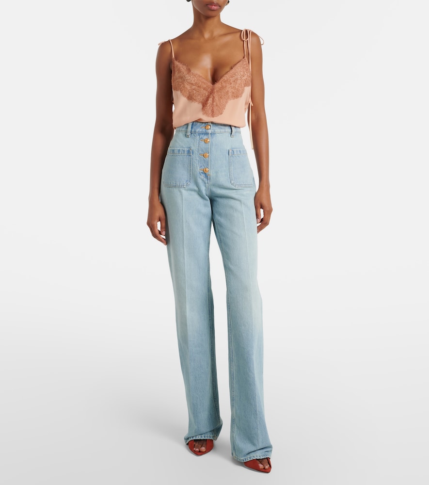  Valentino Valentino Jeans Rectos De Tiro Alto 