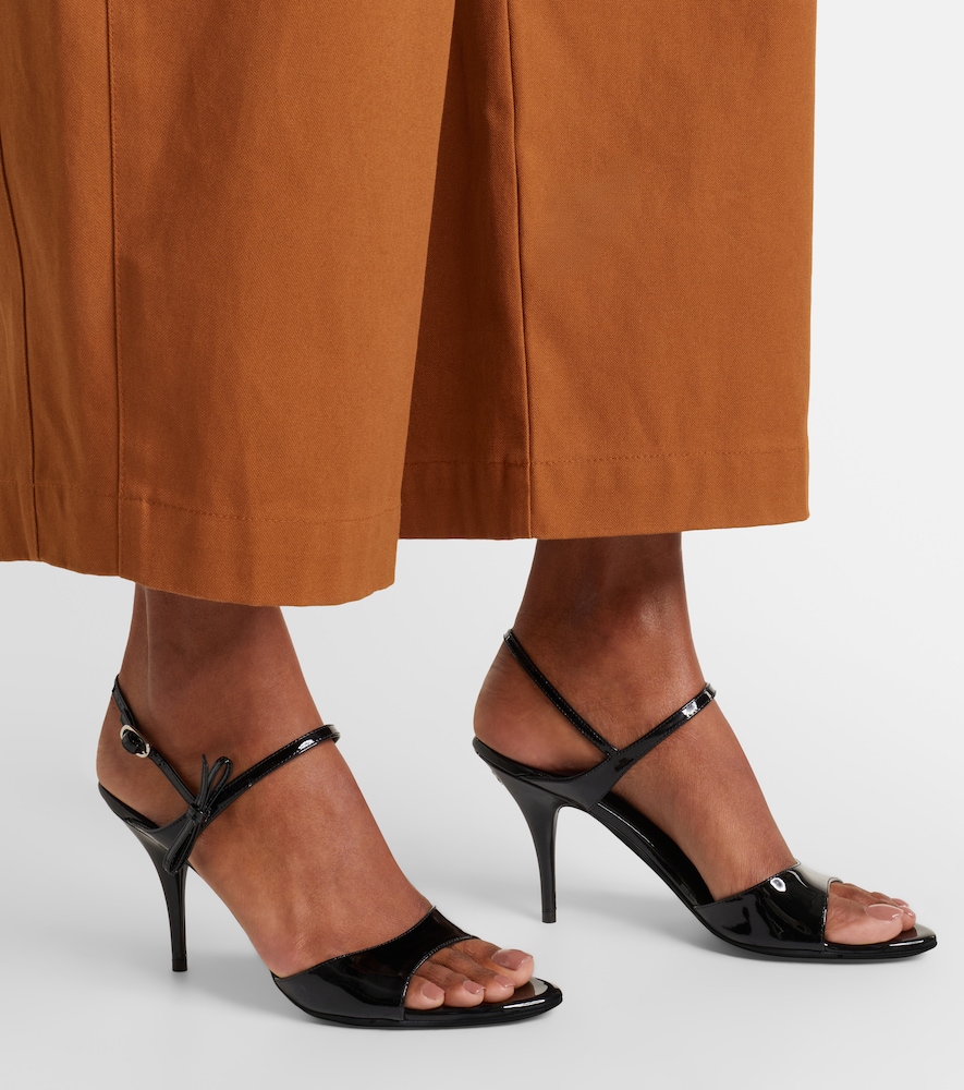  Balenciaga Balenciaga Avenue Bow Patent Leather Sandals 